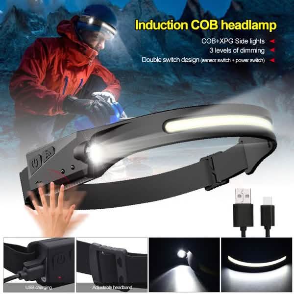 Lampe Frontale LED Super Lumineuse Rechargeable