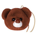Sac à main femme en fausse fourrure super mignon à tête d'ours animal