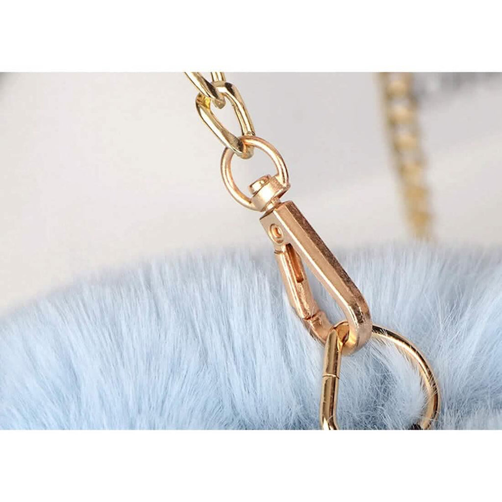 Sac à main femme en fausse fourrure super mignon à tête d'ours animal
