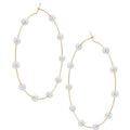 Boucles d'oreilles pendantes fines et extra-larges avec perles