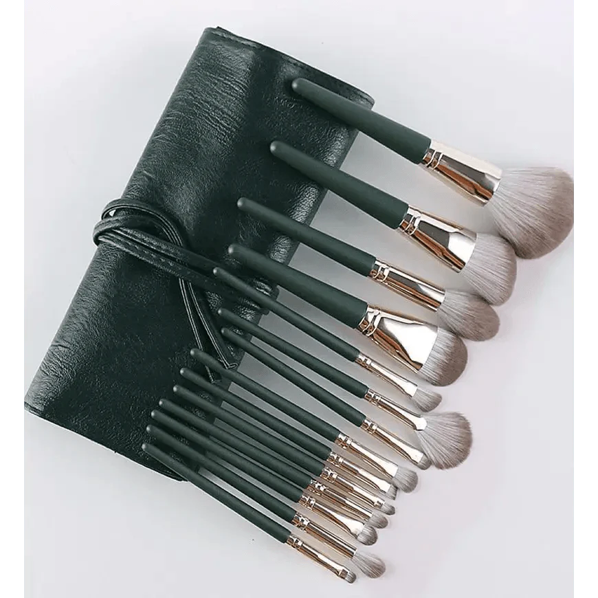 Lot de 14 pinceaux de maquillage professionnels de qualité supérieure pour fond de teint, poudre, blush, fard à paupières, mélangeur à lèvres en bois