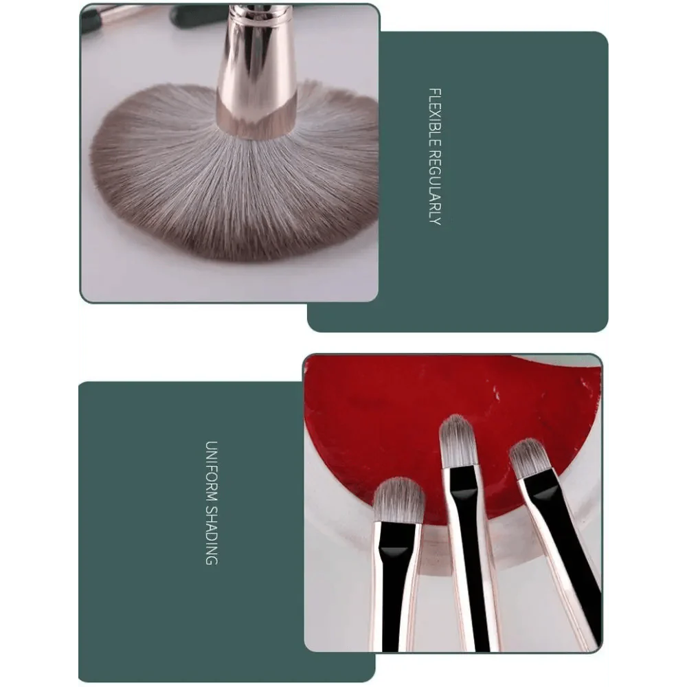 Lot de 14 pinceaux de maquillage professionnels de qualité supérieure pour fond de teint, poudre, blush, fard à paupières, mélangeur à lèvres en bois