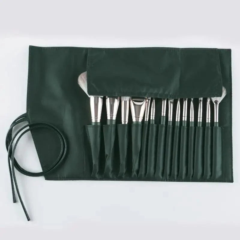Lot de 14 pinceaux de maquillage professionnels de qualité supérieure pour fond de teint, poudre, blush, fard à paupières, mélangeur à lèvres en bois