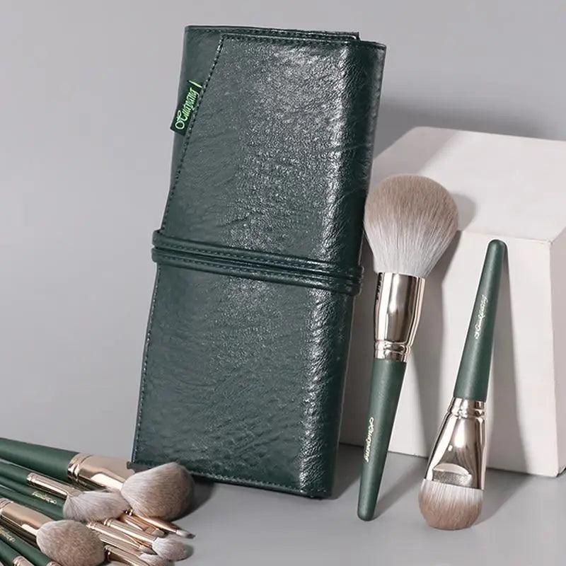 Lot de 14 pinceaux de maquillage professionnels de qualité supérieure pour fond de teint, poudre, blush, fard à paupières, mélangeur à lèvres en bois