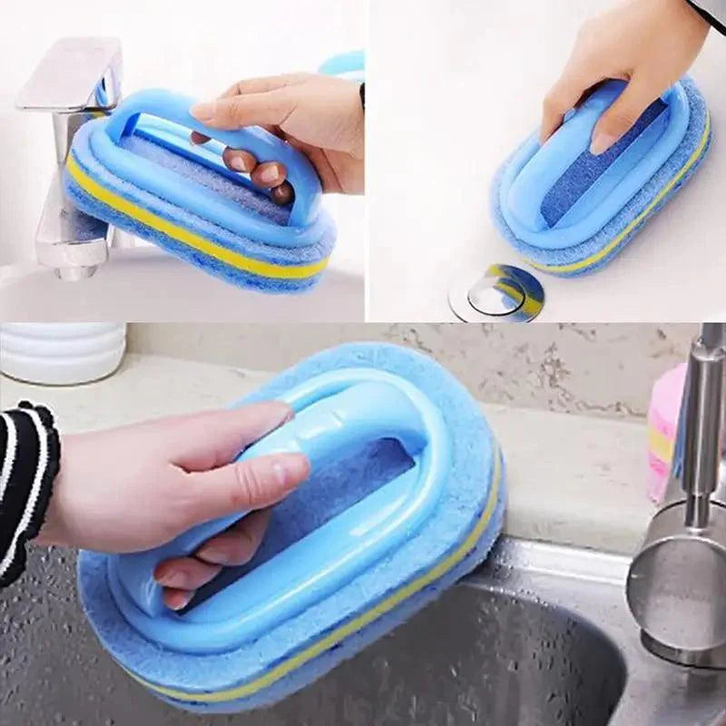 Éponge de nettoyage de qualité supérieure pour cuisine, salle de bain, toilettes, verre de cuisine, mur, avec manche, pour le fond de la baignoire et les outils de nettoyage de salle de bain