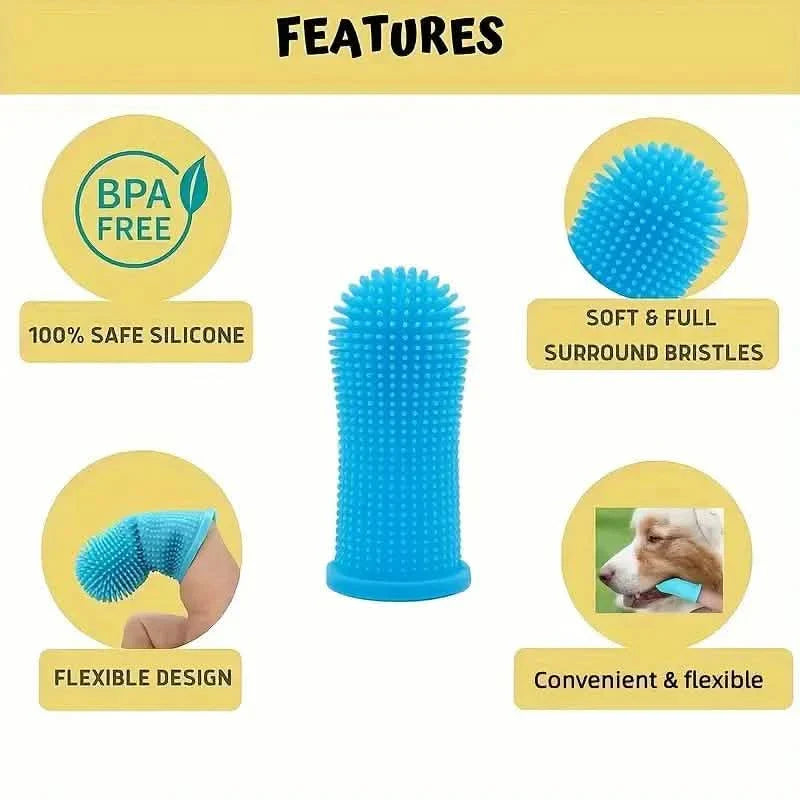 Brosse à dents en silicone super doux pour les dents de chien ou de chat