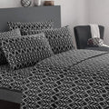 Parure de draps ultra-douce à motif géométrique bicolore de feuilles