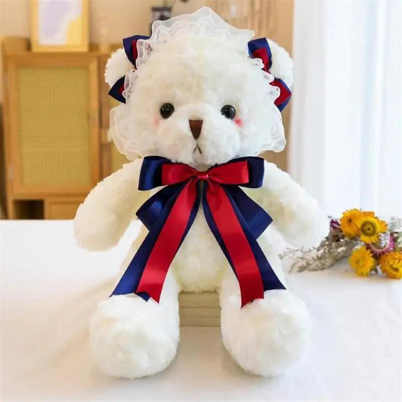 Ours en peluche mignon de qualité supérieure avec robe, poupée en peluche, animaux en peluche, jouets pour enfants, décoration de chambre, cadeaux de Noël et de Saint-Valentin