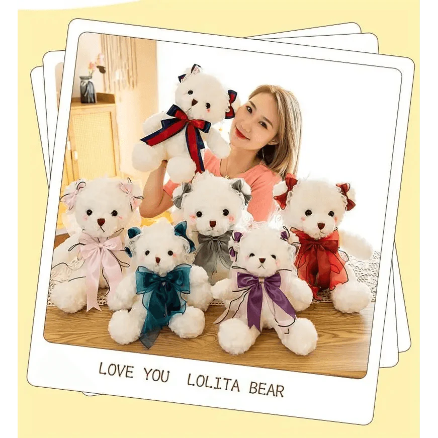 Ours en peluche mignon de qualité supérieure avec robe, poupée en peluche, animaux en peluche, jouets pour enfants, décoration de chambre, cadeaux de Noël et de Saint-Valentin