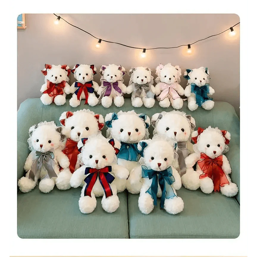 Ours en peluche mignon de qualité supérieure avec robe, poupée en peluche, animaux en peluche, jouets pour enfants, décoration de chambre, cadeaux de Noël et de Saint-Valentin
