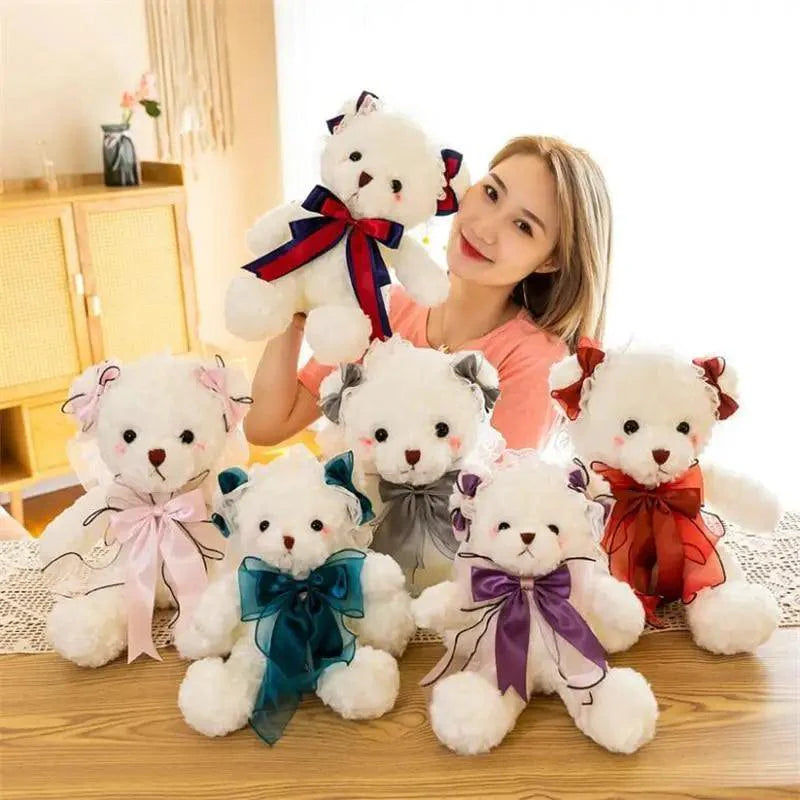 Ours en peluche mignon de qualité supérieure avec robe, poupée en peluche, animaux en peluche, jouets pour enfants, décoration de chambre, cadeaux de Noël et de Saint-Valentin