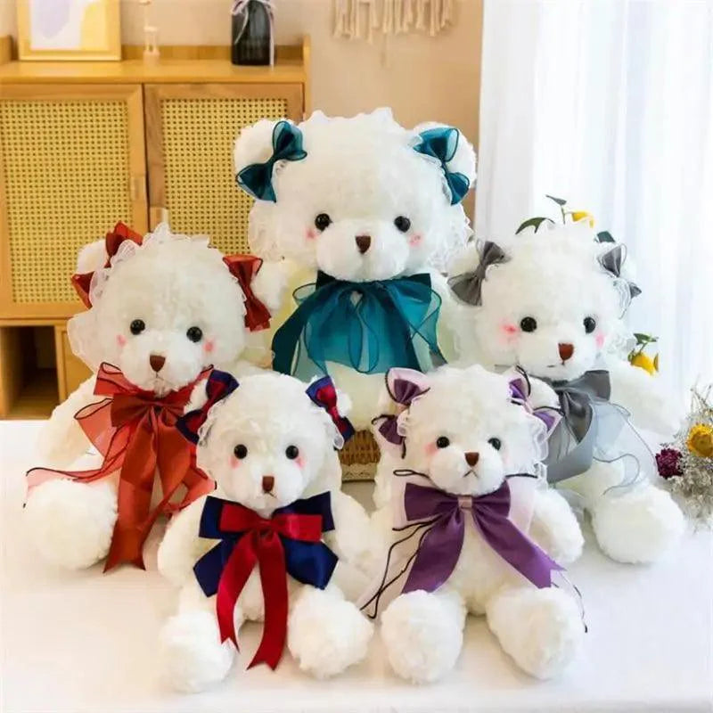 Ours en peluche mignon de qualité supérieure avec robe, poupée en peluche, animaux en peluche, jouets pour enfants, décoration de chambre, cadeaux de Noël et de Saint-Valentin