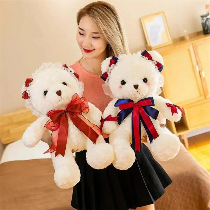 Ours en peluche mignon de qualité supérieure avec robe, poupée en peluche, animaux en peluche, jouets pour enfants, décoration de chambre, cadeaux de Noël et de Saint-Valentin