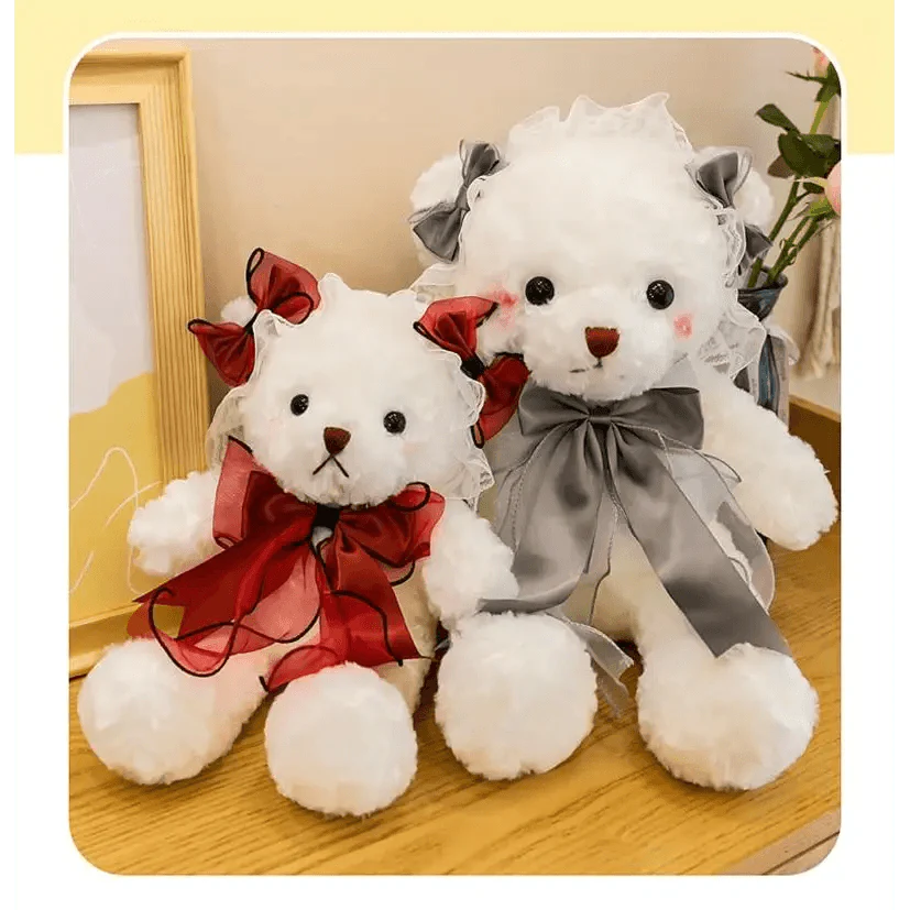 Ours en peluche mignon de qualité supérieure avec robe, poupée en peluche, animaux en peluche, jouets pour enfants, décoration de chambre, cadeaux de Noël et de Saint-Valentin
