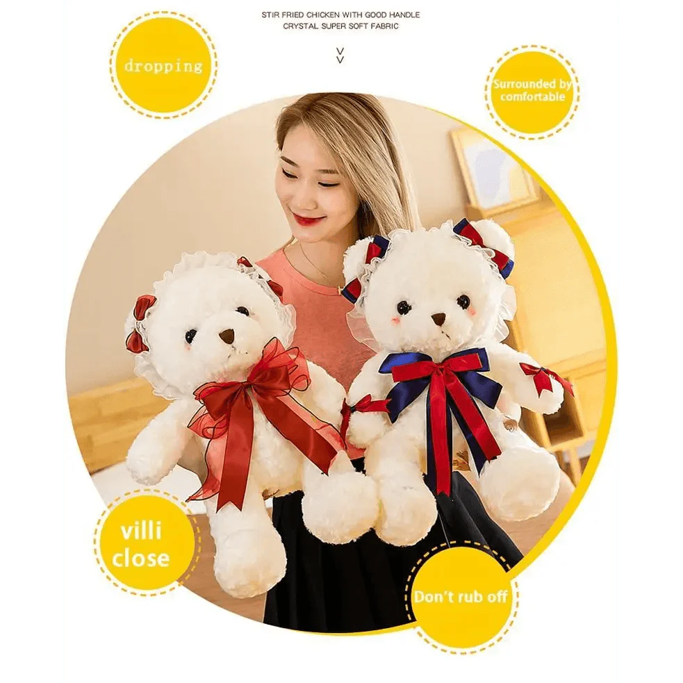 Ours en peluche mignon de qualité supérieure avec robe, poupée en peluche, animaux en peluche, jouets pour enfants, décoration de chambre, cadeaux de Noël et de Saint-Valentin