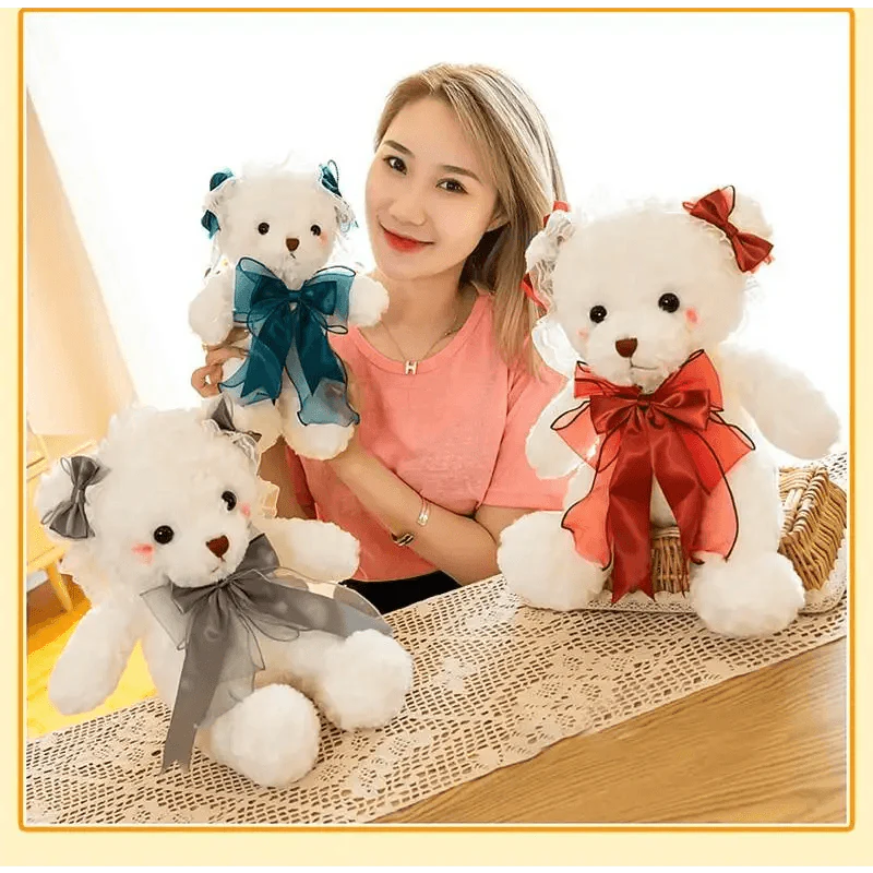 Ours en peluche mignon de qualité supérieure avec robe, poupée en peluche, animaux en peluche, jouets pour enfants, décoration de chambre, cadeaux de Noël et de Saint-Valentin