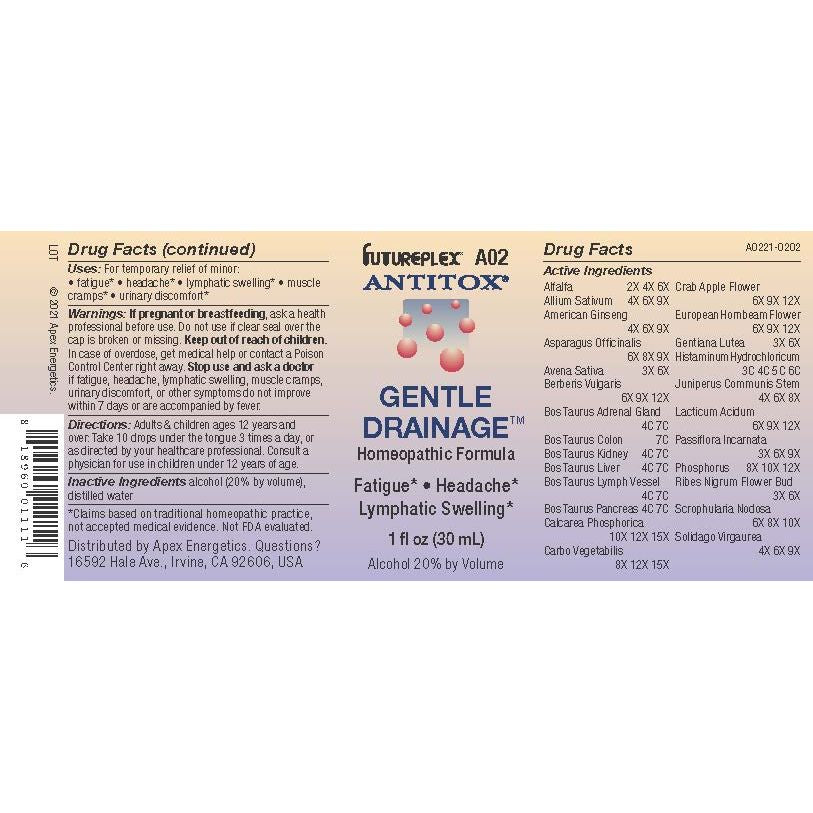Drainage doux (A2) 30 ml, Apex Energetics