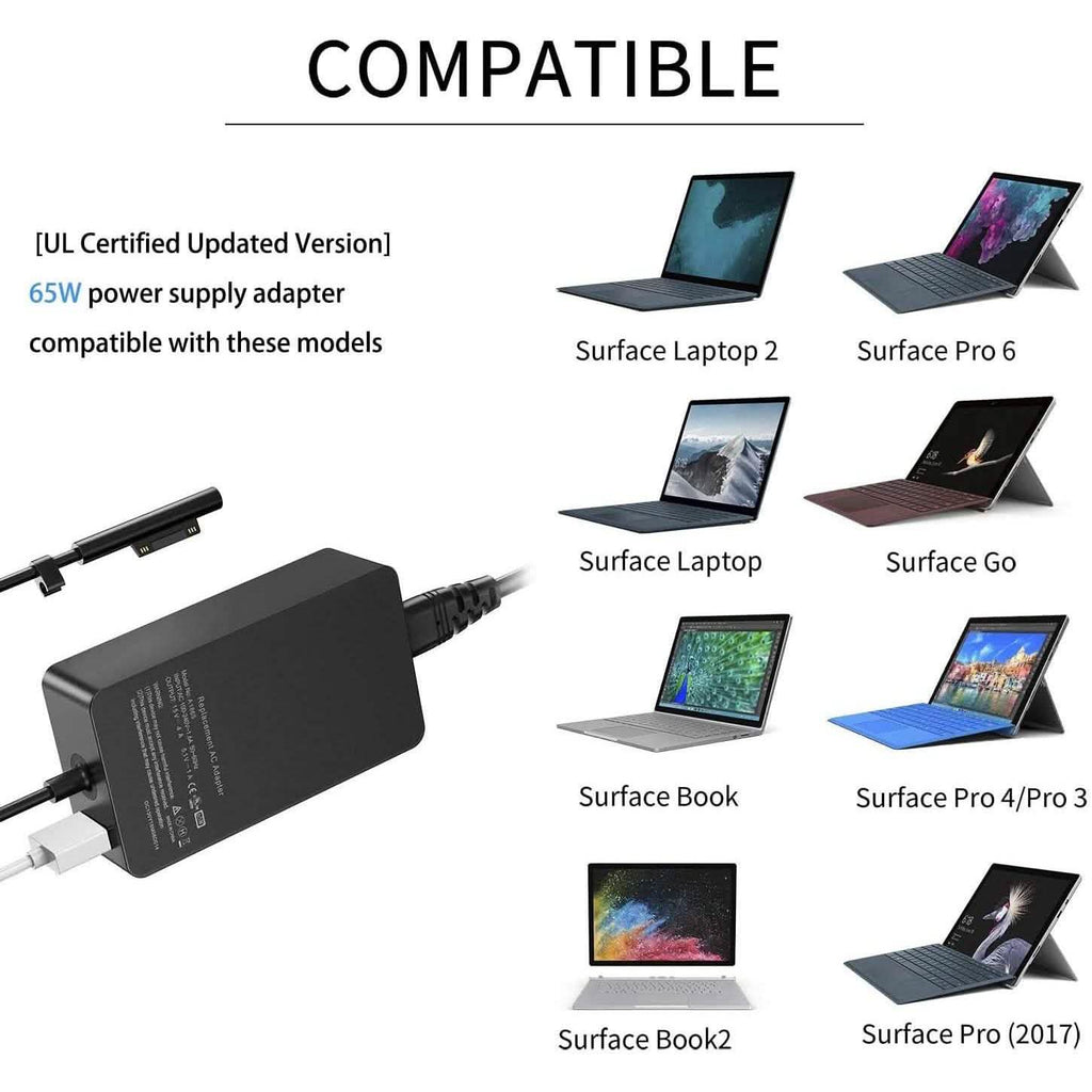 Chargeur Surface Pro 65W pour Surface Pro 3/4/5/6/7