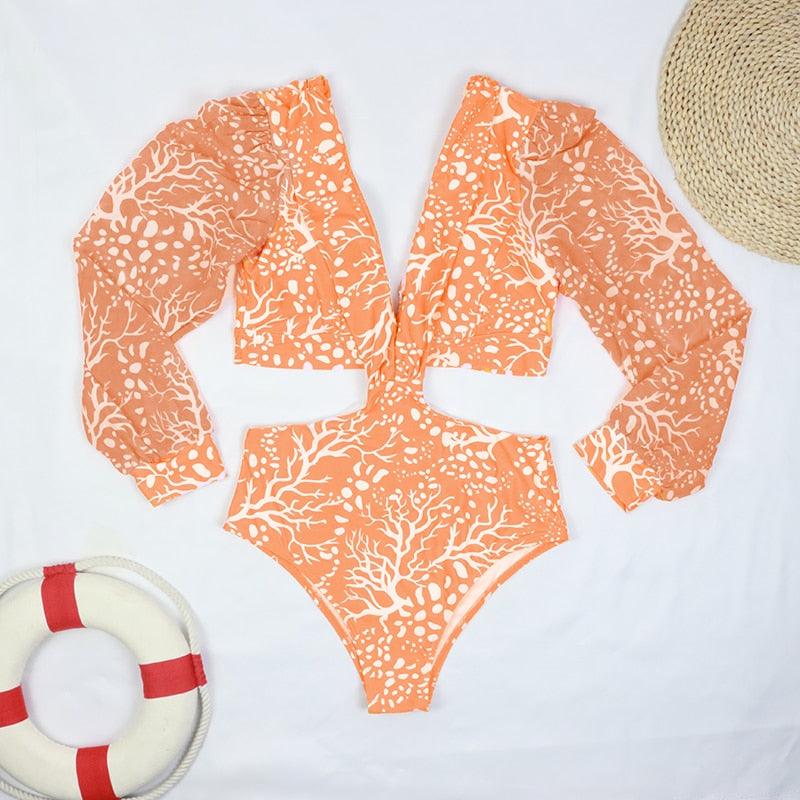 Maillot de bain de surf pour femme Bikini manches longues Maillot de bain imprimé tigre Push Up Maillot de bain d'été deux pièces Rash Guard de surf Bikini manches longues Ensemble maillot de bain