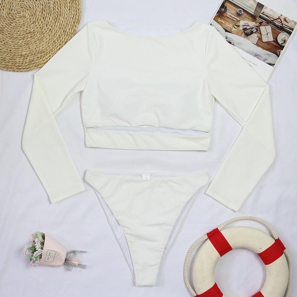 Maillot de bain de surf pour femme Bikini manches longues Maillot de bain imprimé tigre Push Up Maillot de bain d'été deux pièces Rash Guard de surf Bikini manches longues Ensemble maillot de bain