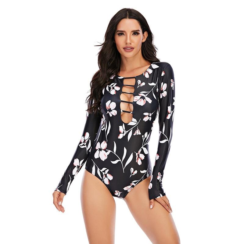 Maillot de bain de surf pour femme Bikini manches longues Maillot de bain imprimé tigre Push Up Maillot de bain d'été deux pièces Rash Guard de surf Bikini manches longues Ensemble maillot de bain