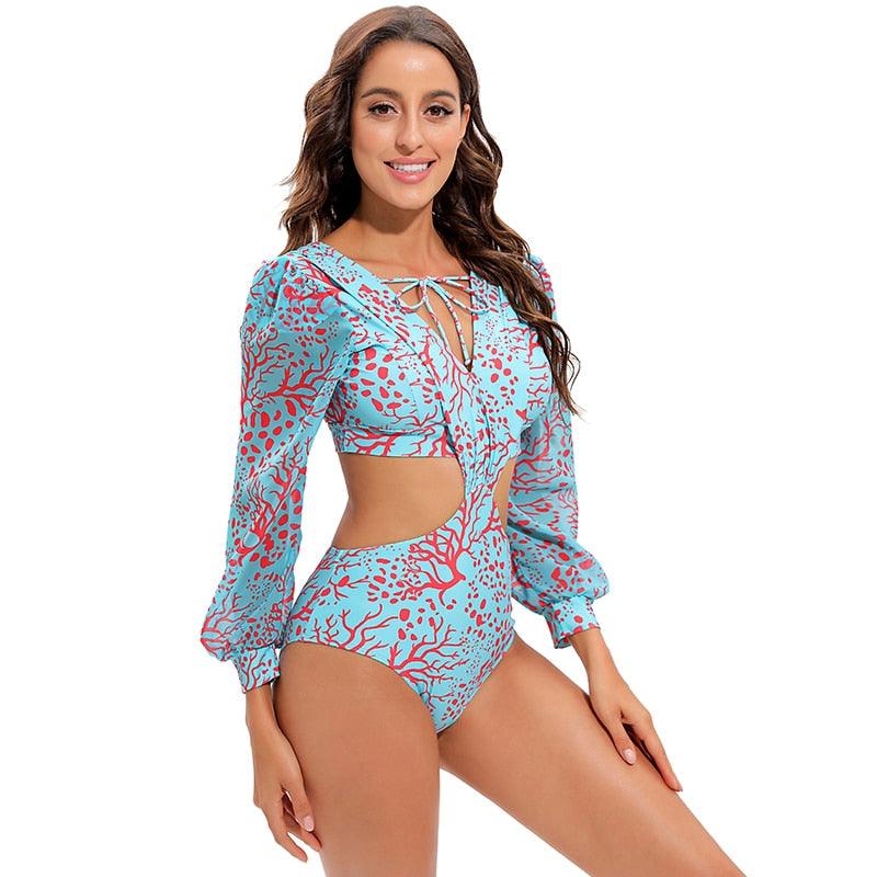 Maillot de bain de surf pour femme Bikini manches longues Maillot de bain imprimé tigre Push Up Maillot de bain d'été deux pièces Rash Guard de surf Bikini manches longues Ensemble maillot de bain