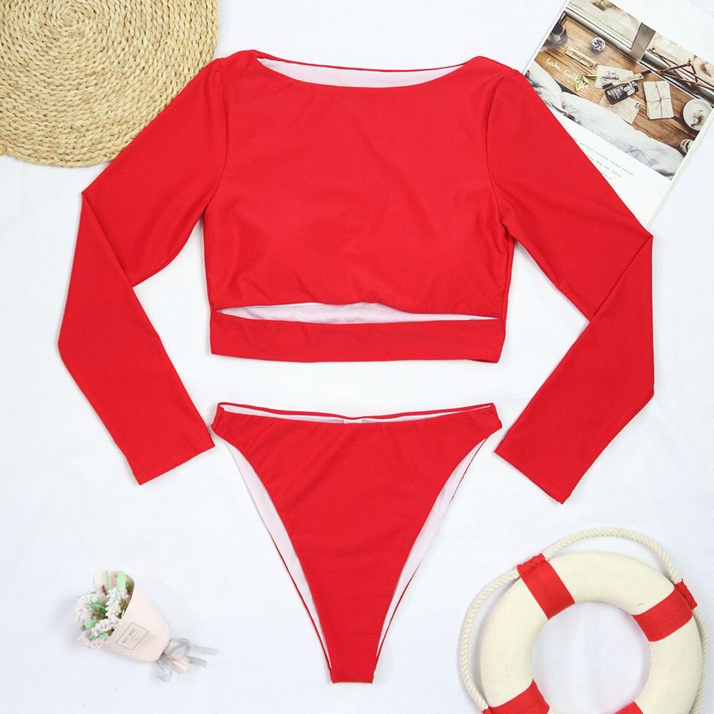 Maillot de bain de surf pour femme Bikini manches longues Maillot de bain imprimé tigre Push Up Maillot de bain d'été deux pièces Rash Guard de surf Bikini manches longues Ensemble maillot de bain