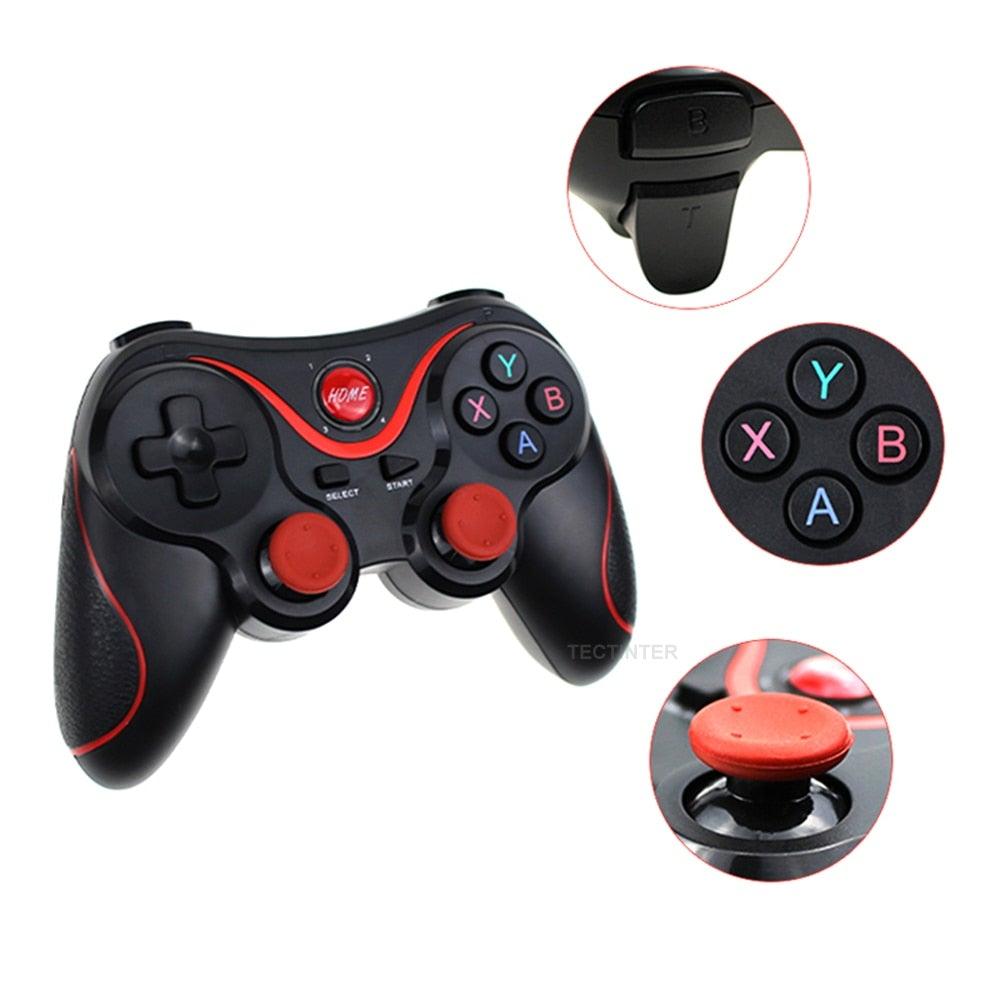 Manette de jeu Joystick sans fil blanche durable compatible Bluetooth BT3.0 avec téléphone portable Tablette Manette sans fil Manette de jeu Joystick compatible avec Slim 360 PC Windows 7 8 10 (Blanc)