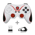 Manette de jeu Joystick sans fil blanche durable compatible Bluetooth BT3.0 avec téléphone portable Tablette Manette sans fil Manette de jeu Joystick compatible avec Slim 360 PC Windows 7 8 10 (Blanc)