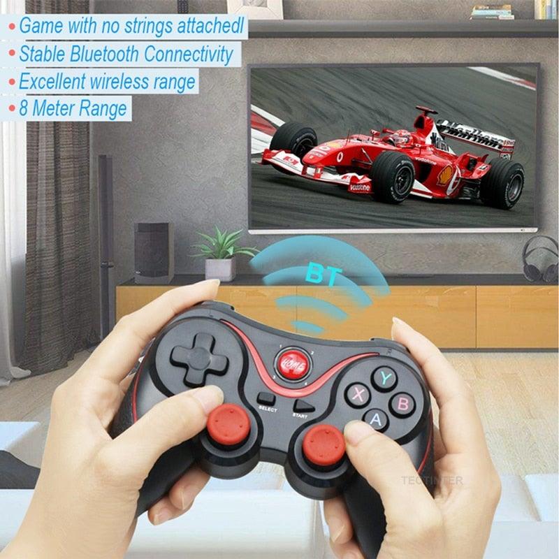 Manette de jeu Joystick sans fil blanche durable compatible Bluetooth BT3.0 avec téléphone portable Tablette Manette sans fil Manette de jeu Joystick compatible avec Slim 360 PC Windows 7 8 10 (Blanc)