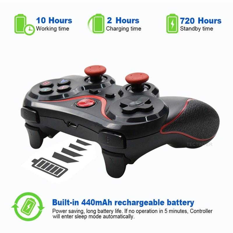 Manette de jeu Joystick sans fil blanche durable compatible Bluetooth BT3.0 avec téléphone portable Tablette Manette sans fil Manette de jeu Joystick compatible avec Slim 360 PC Windows 7 8 10 (Blanc)