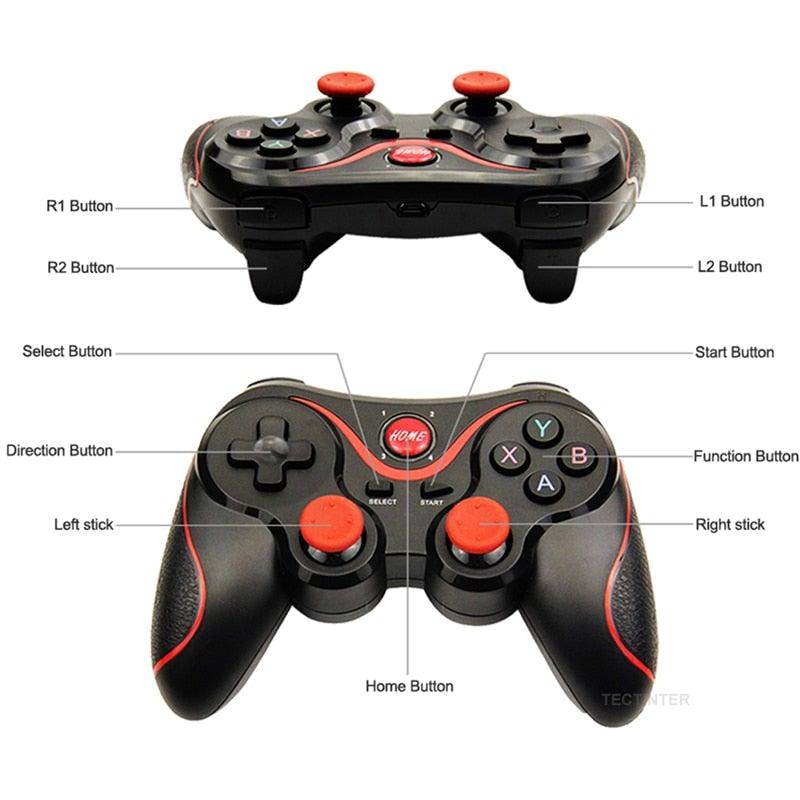Manette de jeu Joystick sans fil blanche durable compatible Bluetooth BT3.0 avec téléphone portable Tablette Manette sans fil Manette de jeu Joystick compatible avec Slim 360 PC Windows 7 8 10 (Blanc)