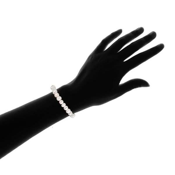 Bracelet extensible en cristal Swarovski et véritables perles d'eau douce