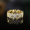 Bague en cristal plaqué or Swarovski - Taille : 6