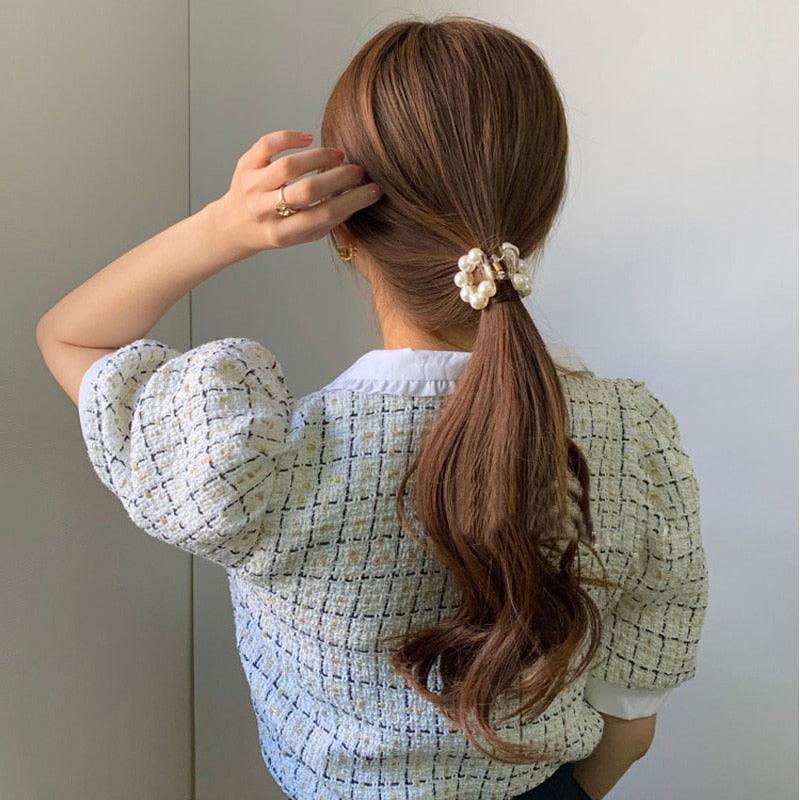 Mini barrettes rondes à perles douces pour femmes, pinces à cheveux chic, épingles à cheveux en forme de crabe, accessoires de coiffure magnifiques et tendance pour femmes
