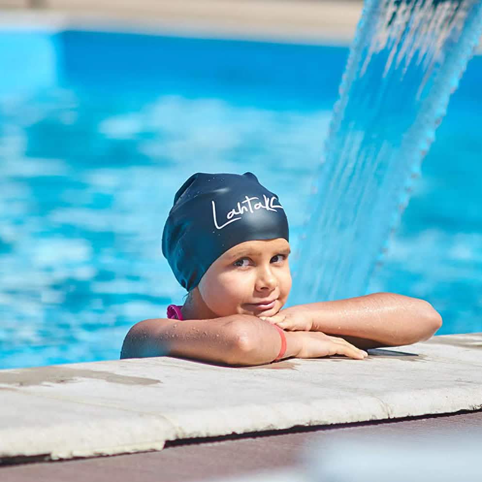 Bonnets de bain pour enfants aux cheveux longs