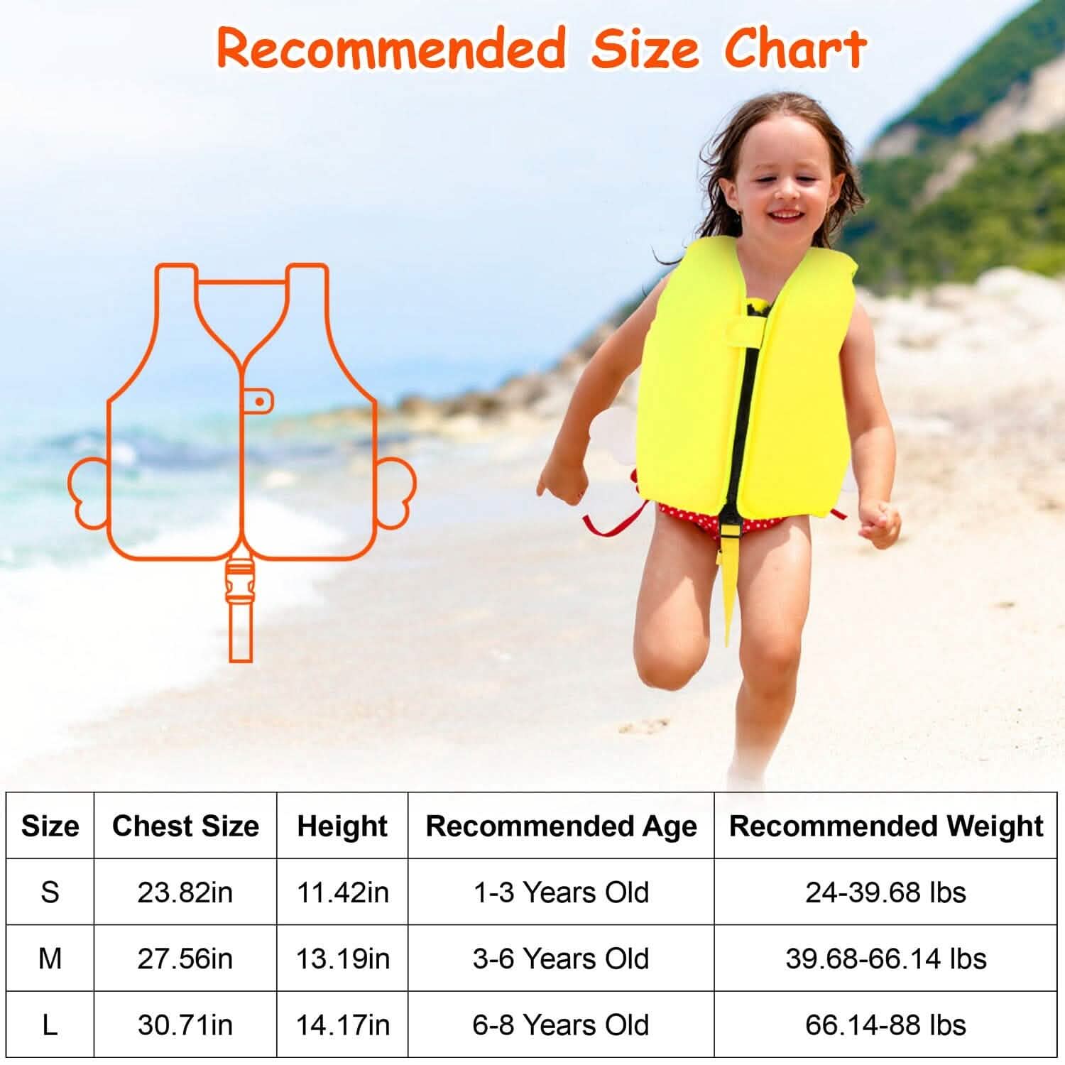 Gilet de flottaison pour enfants avec sangle d'entrejambe réglable