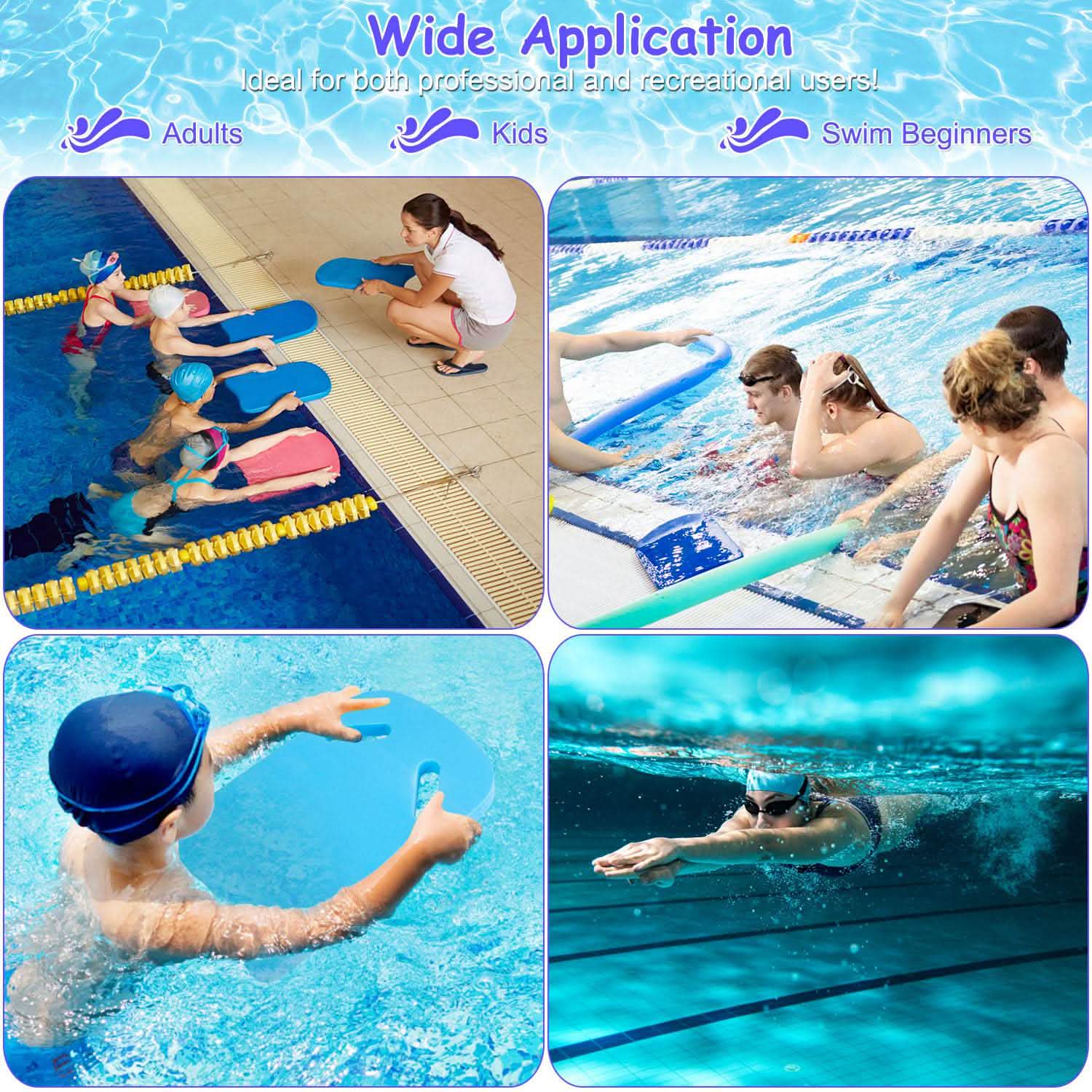 Planche de natation en U, planche d'entraînement aquatique avec poignée à trou intégré