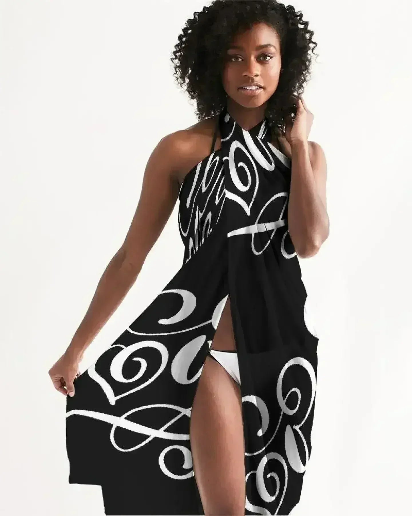 Paréo transparent cache-maillot / Love Black