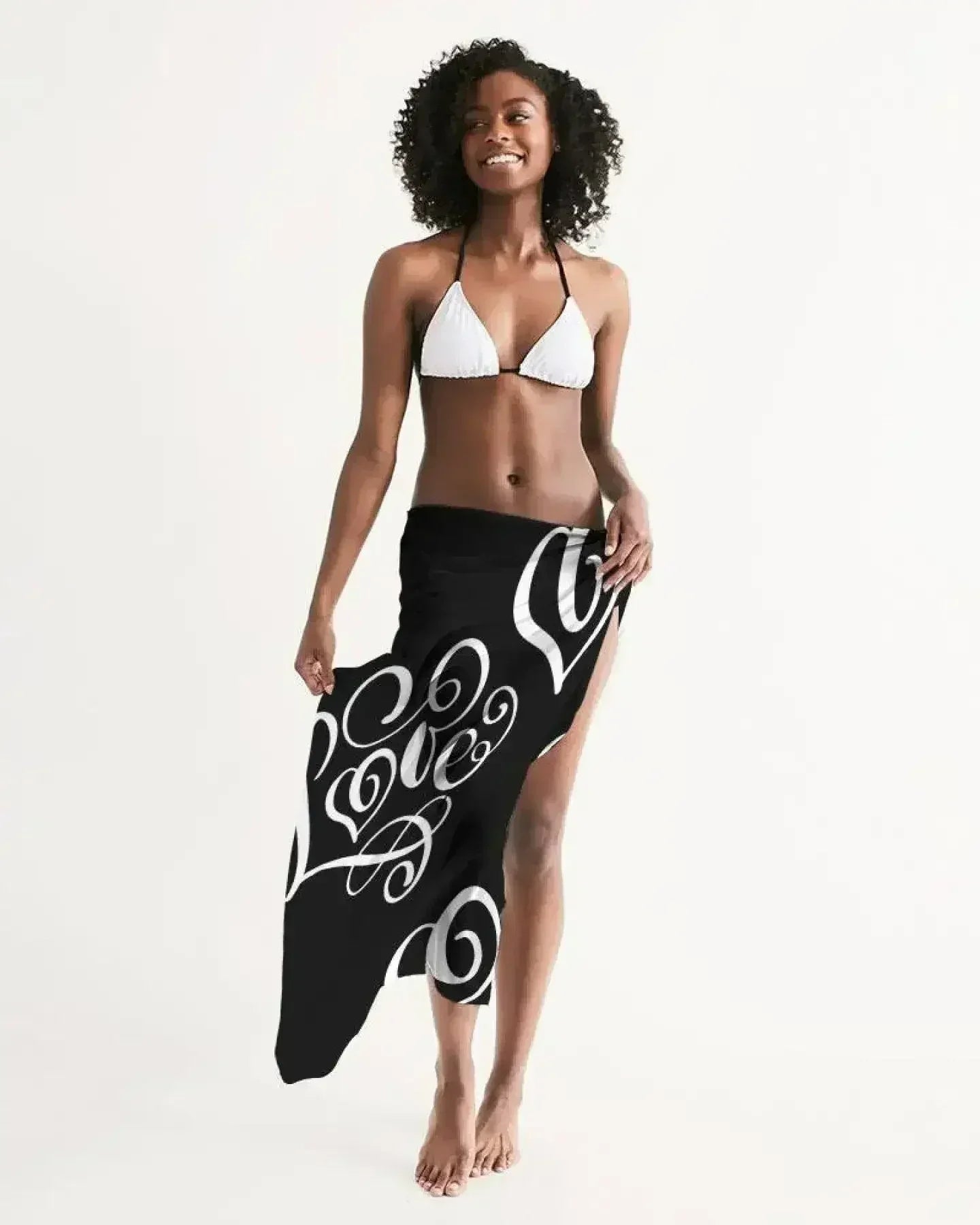 Paréo transparent cache-maillot / Love Black