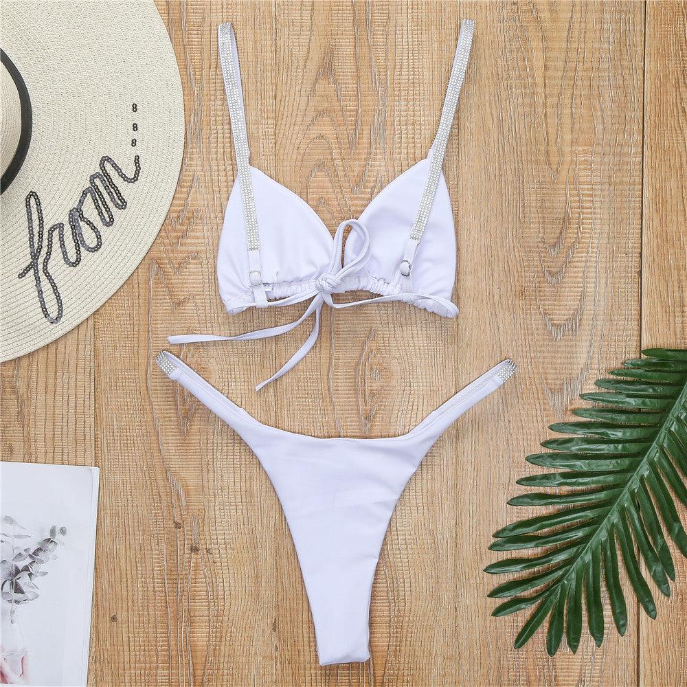 Maillot de bain femme Micro Bikini Uni Noir String Maillots de bain Maillot de bain 2 pièces Bikinis pour femmes Maillot de bain deux pièces pour femmes