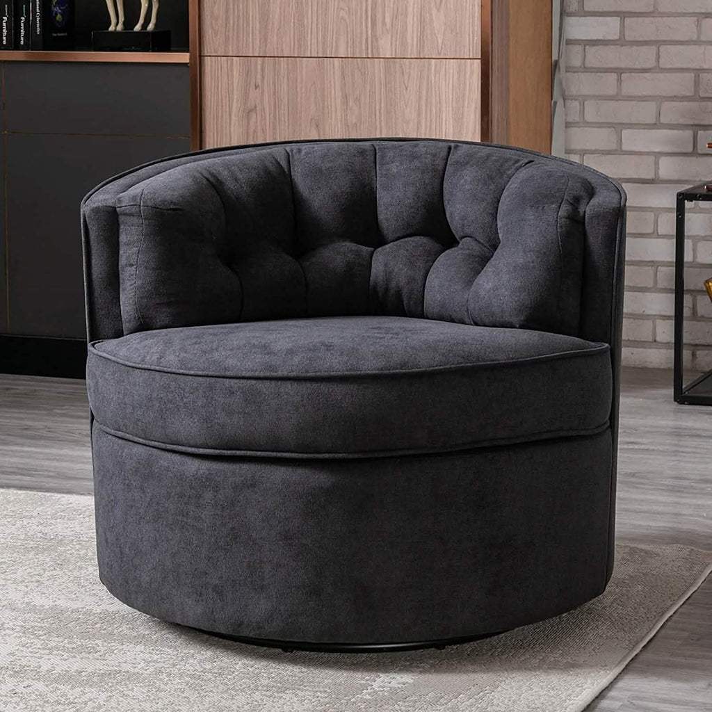Fauteuil de lecture pivotant en tissu de lin