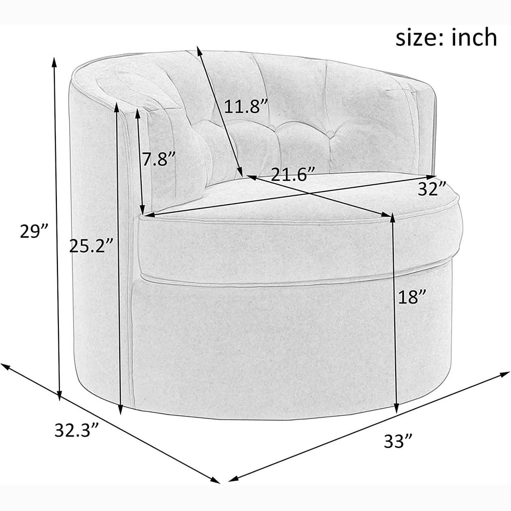 Fauteuil de lecture pivotant en tissu de lin