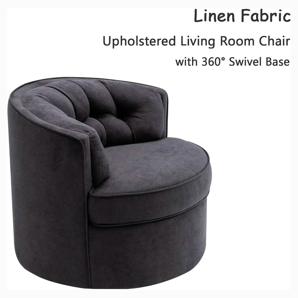 Fauteuil de lecture pivotant en tissu de lin