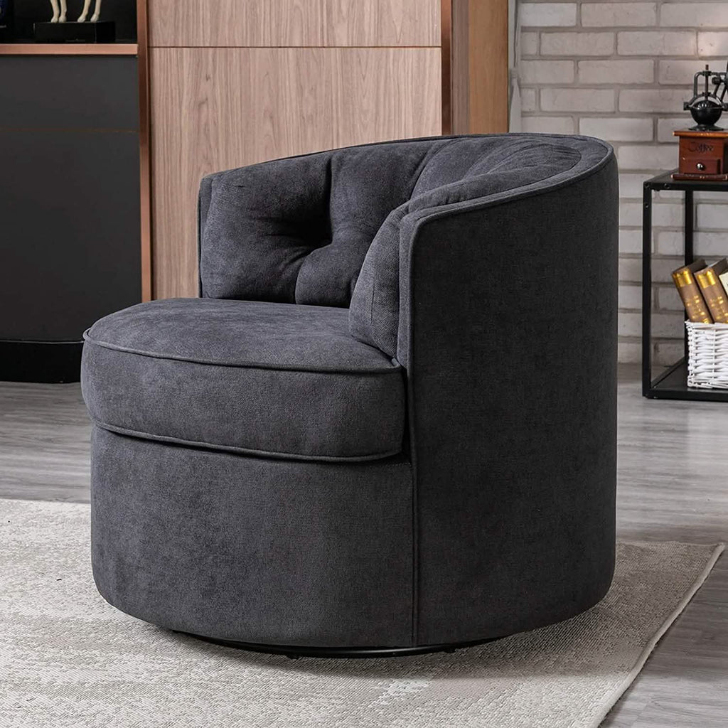 Fauteuil de lecture pivotant en tissu de lin