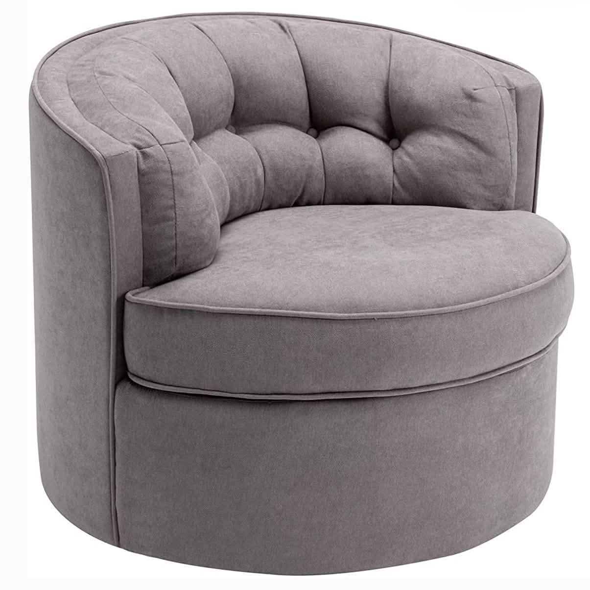 Fauteuil de lecture pivotant en tissu de lin