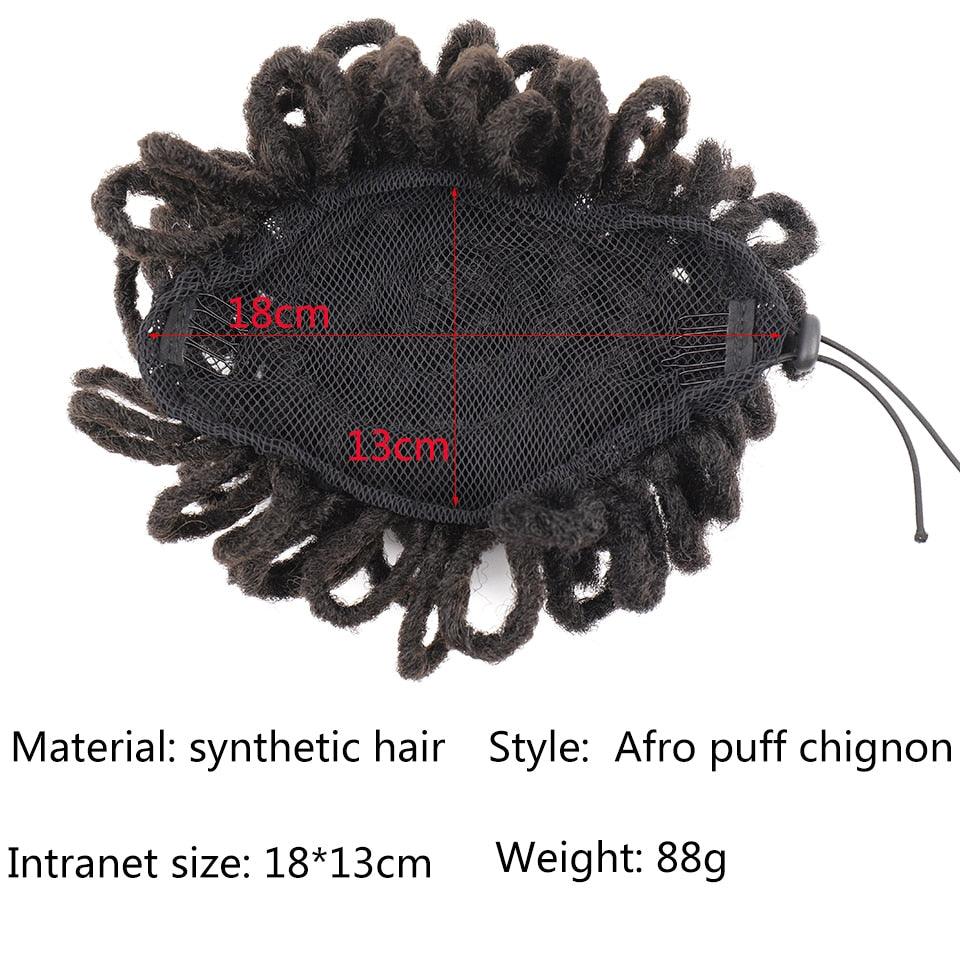 Chignon synthétique de dreadlocks fausses locks, postiche chignon avec cordon, extensions de cheveux à clipser pour femmes noires, extensions de cheveux à clipser pour chignons volumineux pour filles