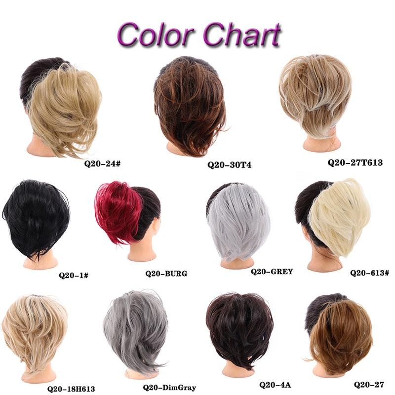 Chignon désordonné synthétique avec élastiques pour cheveux, beignet, queue de cheval droite, pièces de cheveux pour femmes, extensions de cheveux à clipser pour chignons volumineux pour filles