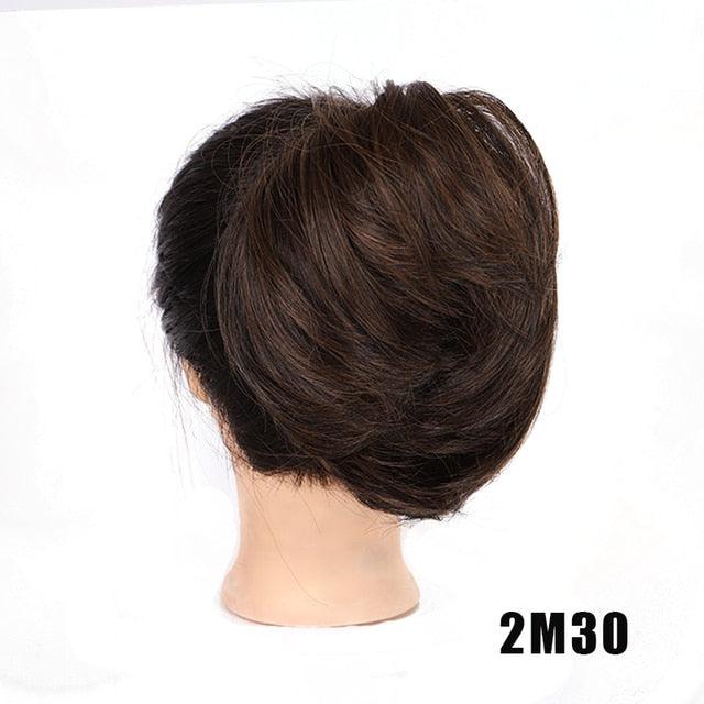 Chignon désordonné synthétique avec élastiques pour cheveux, beignet, queue de cheval droite, pièces de cheveux pour femmes, extensions de cheveux à clipser pour chignons volumineux pour filles