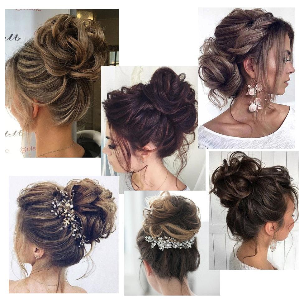 Chignons synthétiques courts et bouclés pour femme, pinces à cheveux, perruques noires et marron pour femmes noires, perruques de cosplay pour femme